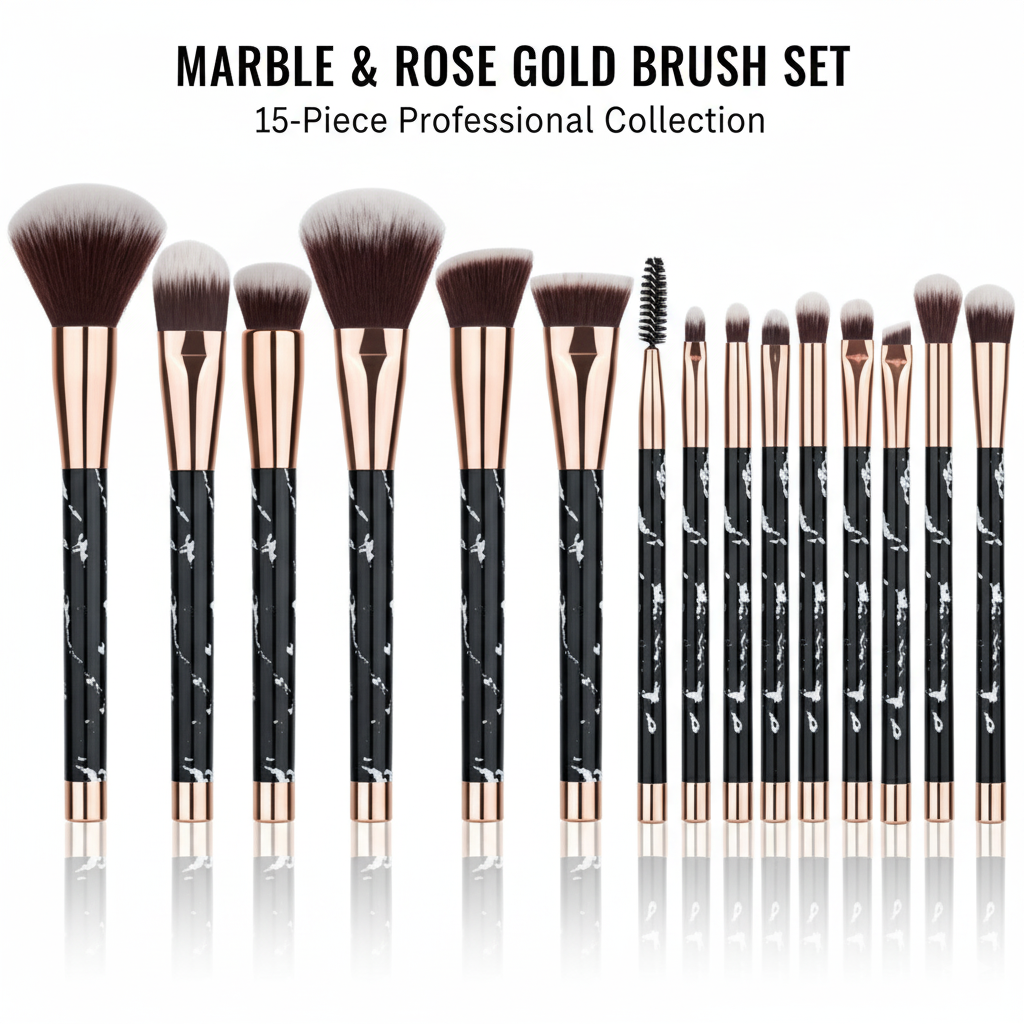 Marbella Luxe – 11-Piece Marble Makeup Brush Set