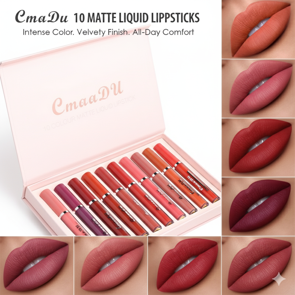 VelvetMuse Luxe – Waterproof Matte Lipstick Set