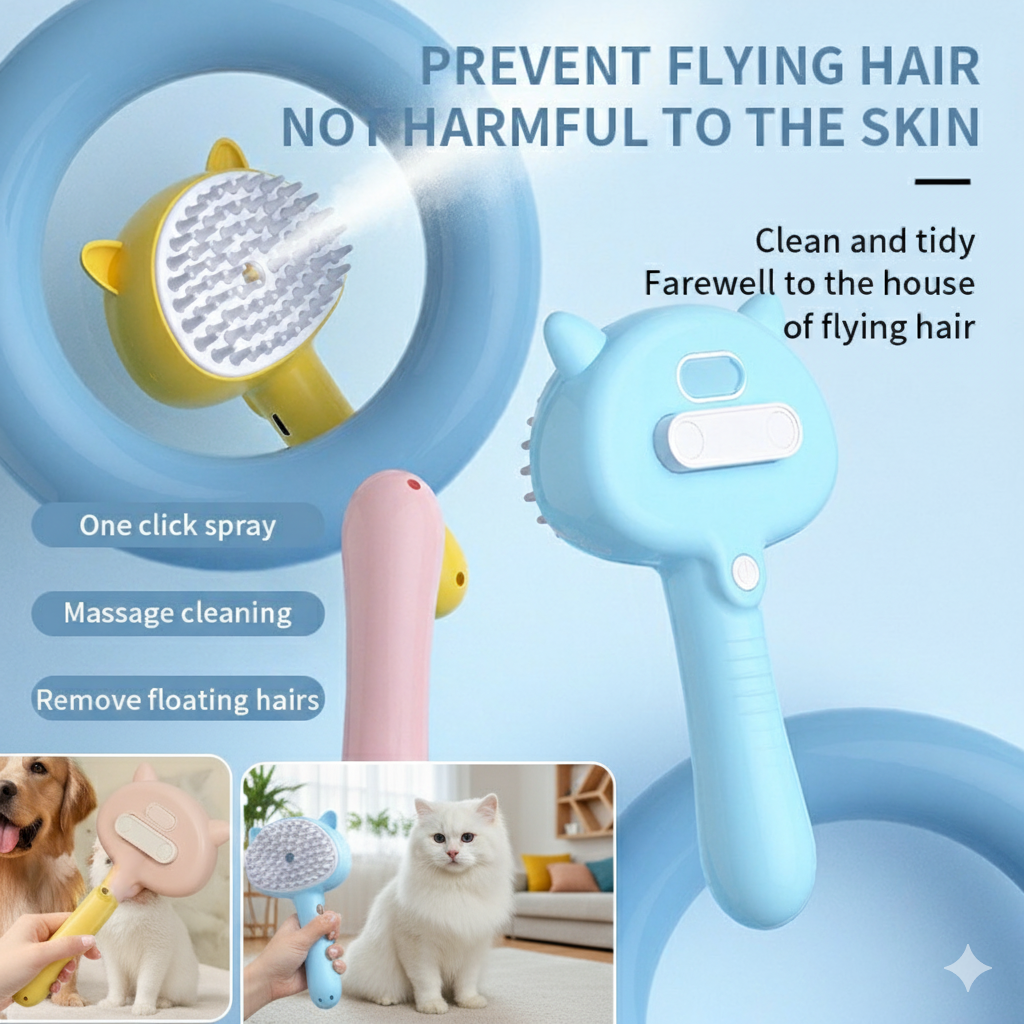 PurrMist Pro – Cat & Dog Smart Brush
