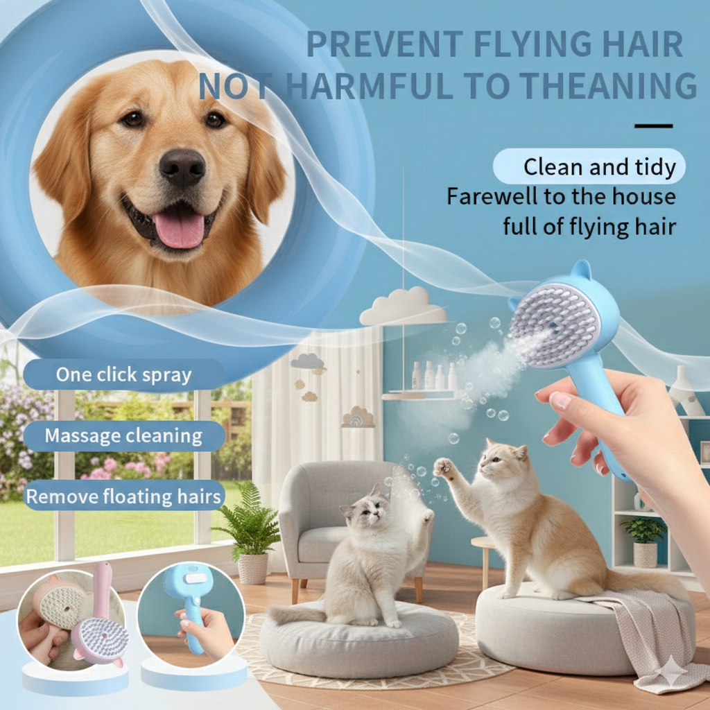 PurrMist Pro – Cat & Dog Smart Brush