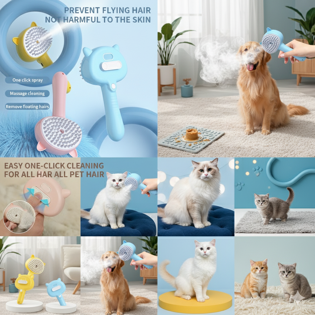 PurrMist Pro – Cat & Dog Smart Brush